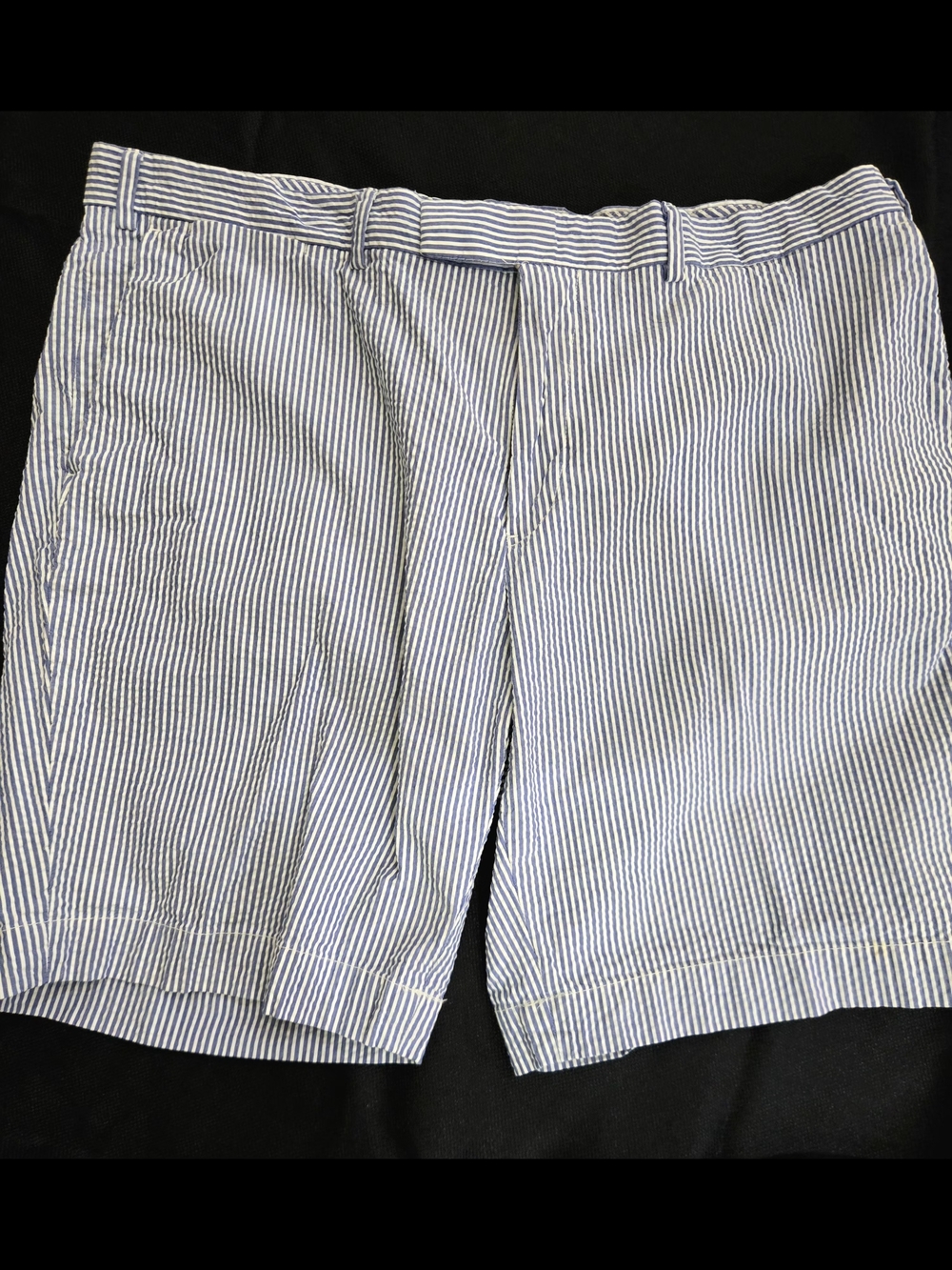 Polo Ralph Lauren Striped Seersucker Shorts in Navy and White